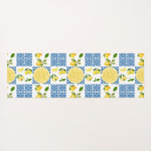 Lemon Mediterranean French Country Tile Pattern Yogamatte (Rückseite (Horizontal))