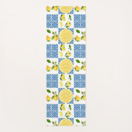 Lemon Mediterranean French Country Tile Pattern Yogamatte