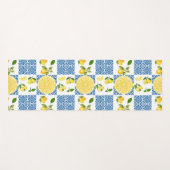 Lemon Mediterranean French Country Tile Pattern Yogamatte (Vorderseite (Horizontal))