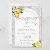 Lemon Mediterranean Italian Tiles Engagement Party Einladung (Vorderseite)