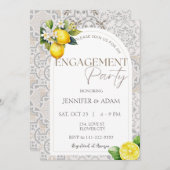 Lemon Mediterranean Italian Tiles Engagement Party Einladung (Vorne/Hinten)
