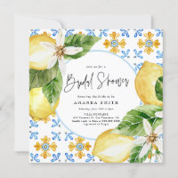 Lemon Mediterranean Italy Blue Tiles Brautparty