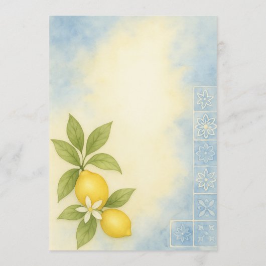 Lemon Mediterranean Main Squeeze Bridal Shower Einladung (Rückseite)