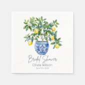 Lemon Mediterranean Summer Brautparty Serviette (Vorderseite)