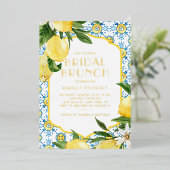 Lemon Mediterranean Summer Bridal Brunch Folieneinladung (Stehend vorne)