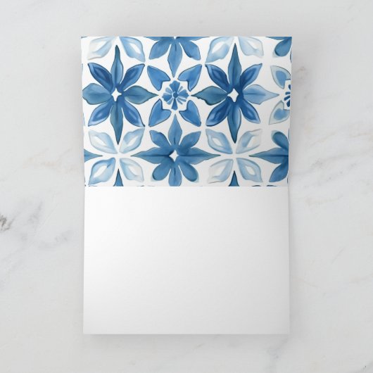 Lemon Mediterranean Tile Brautparty Dankeskarte (Innenseite)