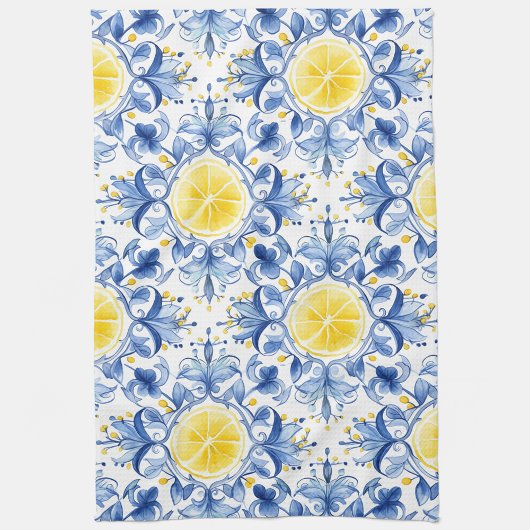 Lemon Mediterranean Tile Geschirrtuch
