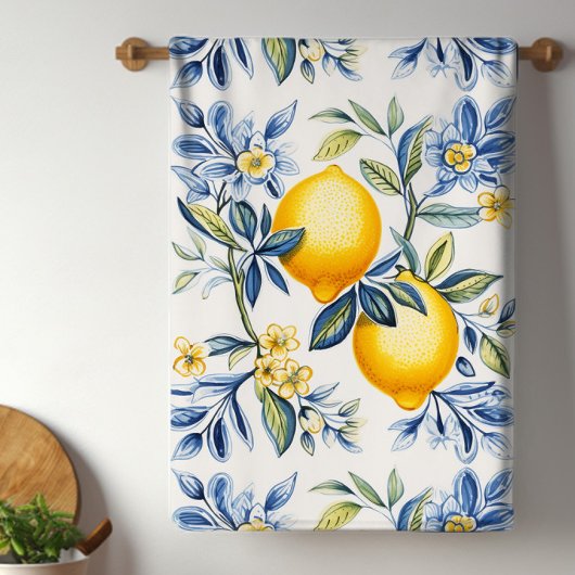 Lemon Mediterranean Tile Geschirrtuch