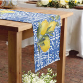 Lemon & Mediterranean Tile Wedding Brautparty Mittelgroßer Tischläufer