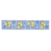 Lemon & Mediterranean Tile Wedding Brautparty Mittelgroßer Tischläufer (Horizontal)