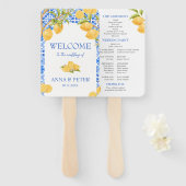Lemon Mediterranean Tiles Italy Wedding Program Fächer (Vorne und Hinten)