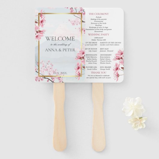 Lemon Mediterranean Tiles Italy Wedding Program Fächer (Vorne und Hinten)