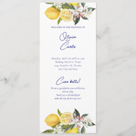 Lemon Mediterranean Zeremony Wedding Programm