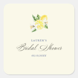 Lemon Mediterranes Brautparty Italianisch Quadratischer Aufkleber