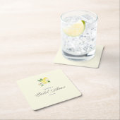 Lemon Mediterranes Brautparty Italianisch Rechteckiger Pappuntersetzer (Vor Ort)