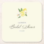 Lemon Mediterranes Brautparty Italianisch Rechteckiger Pappuntersetzer (Vorderseite)