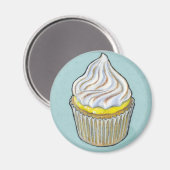 Lemon Merangue Cupcake Magnet (Vorderseite/Rückseite)