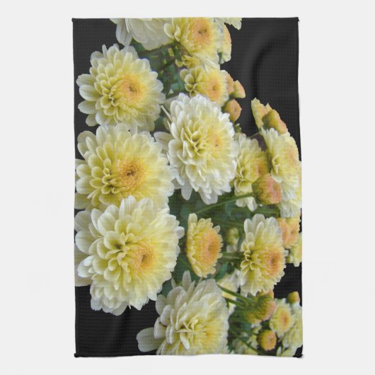 Lemon Meringue Chrysanthemums Geschirrtuch (Vertikal)
