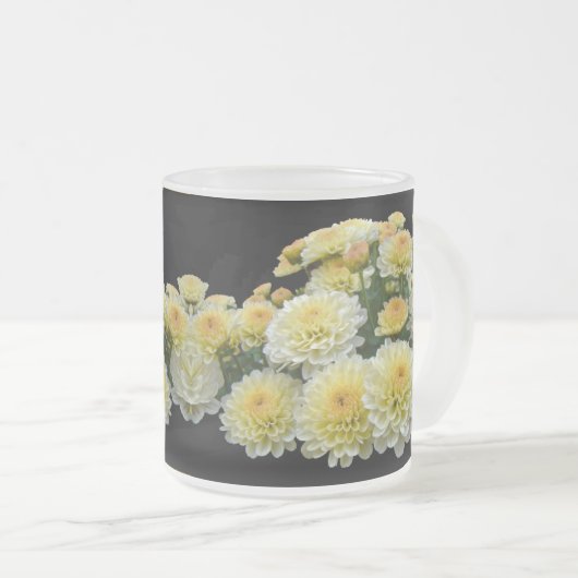 Lemon Meringue Chrysanthemums Mattglastasse (VorderseiteRechts)