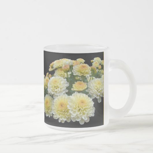 Lemon Meringue Chrysanthemums Mattglastasse (Rechts)