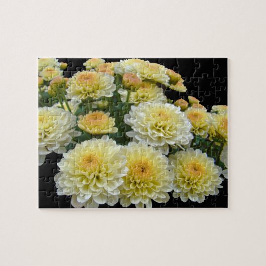 Lemon Meringue Chrysanthemums Puzzle (Horizontal)