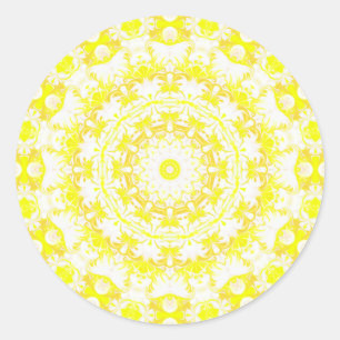 Lemon Meringue Kaleidoscope Runder Aufkleber