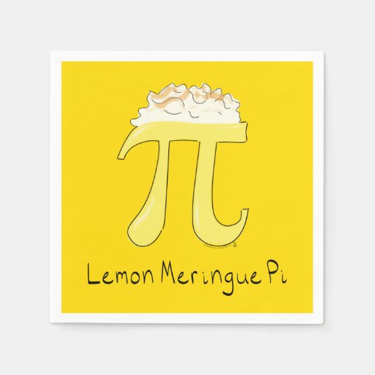 Lemon Meringue Pi Niedlich Mah Pi Day Party Napkin Serviette (Vorderseite)