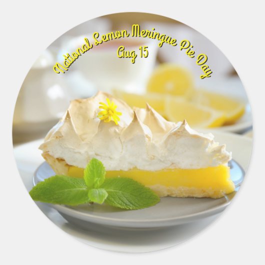 Lemon Meringue Pie Day Runder Aufkleber (Vorderseite)