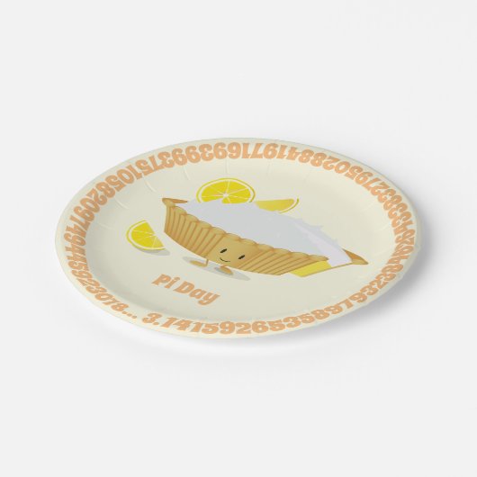 Lemon Meringue Pie Pie Day| Papierplatte Pappteller (Schrägansicht)