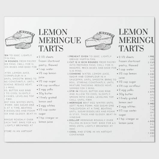 Lemon Meringue Tarts Rezept Papier Geschenkpapier (Flach)
