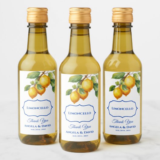 Lemon Mini Limoncello Wedding Weinetikett (Flaschen)