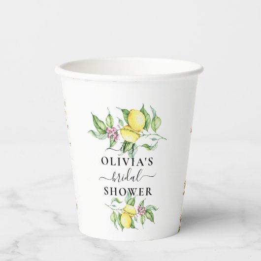 Lemon Minimalistisches Brautparty Papierkupups Pappbecher (Vorderseite)