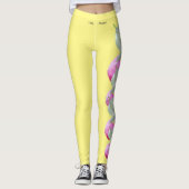 Lemon Minnesota Staat Lady Slipper Blume Leggings (Vorderseite)