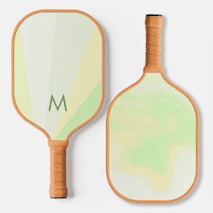 Lemon Mint Sorbet Monogram Modern Personalisiert Pickleball Schläger