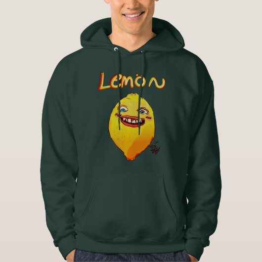 Lemon mit grünem Gesichtskopf Hoodie (Vorderseite)