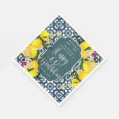 Lemon Mittelmeer 60. Geburtstag Navy Serviette (Ecke)