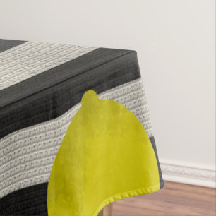 Lemon Modern Black & White Streifen Tischdecke