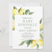 Lemon Modern Citrus Baby Sprinkle Wasserfarbe Einladung (Vorderseite)