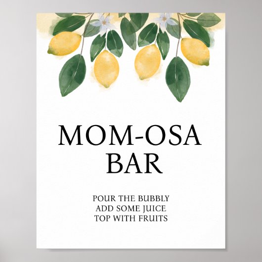 Lemon Momosa Bar Baby Shower SIgn Poster (Vorne)