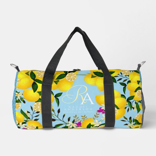 Lemon Monogram Blue Duffle Bag (Vorderseite)