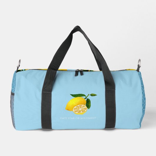 Lemon Monogram Blue Duffle Bag (Rückseite)