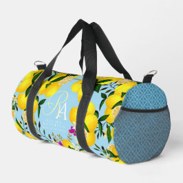 Lemon Monogram Blue Duffle Bag