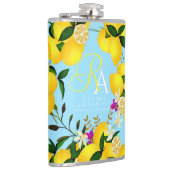 Lemon Monogram Blue Flachmann (Rechts)