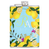 Lemon Monogram Blue Flachmann (Vorderseite)