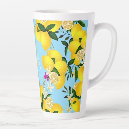 Lemon Monogram Blue Milchtasse (Rechts)