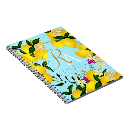 Lemon Monogram Blue Notizblock (Rechte Seite)