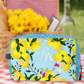 Lemon Monogram Blue Waschbeutel
