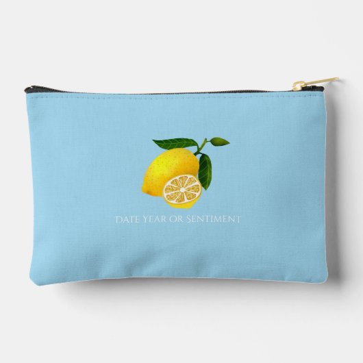 Lemon Monogram Blue Zubehörtasche (Rückseite)
