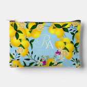 Lemon Monogram Blue Zubehörtasche (Vorderseite)