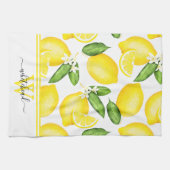 Lemon Monogram Botanisch White Geschirrtuch (Horizontal)